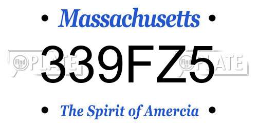 339FZ5 Massachusetts License Plate