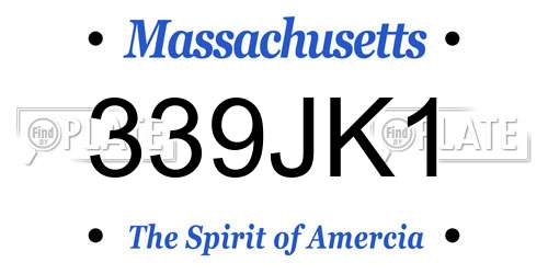 339JK1 Massachusetts License Plate