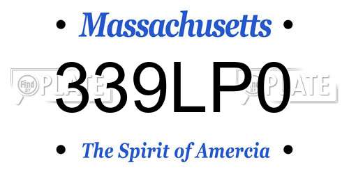 339LP0 Massachusetts License Plate
