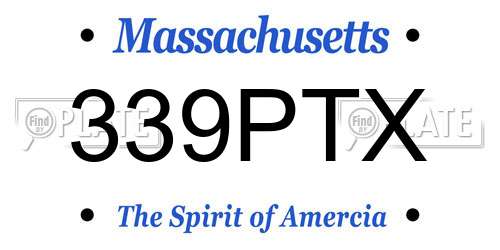 339PTX Massachusetts License Plate