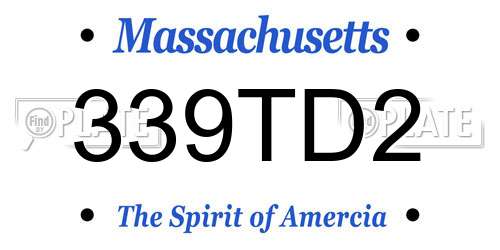 339TD2 Massachusetts License Plate