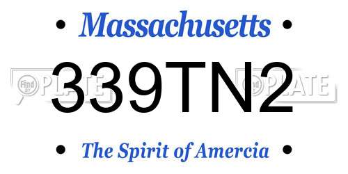 339TN2 Massachusetts License Plate