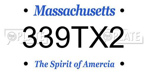 339TX2 Massachusetts License Plate