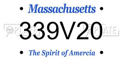 339V20 Massachusetts License Plate
