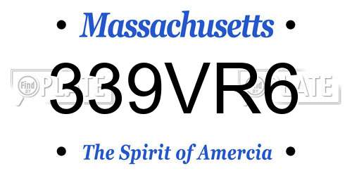 339VR6 Massachusetts License Plate