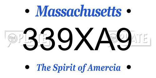 339XA9 Massachusetts License Plate