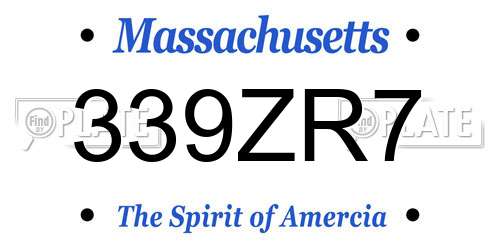 339ZR7 Massachusetts License Plate