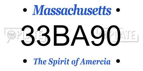 33BA90 Massachusetts License Plate