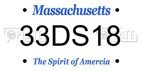 33DS18 Massachusetts License Plate