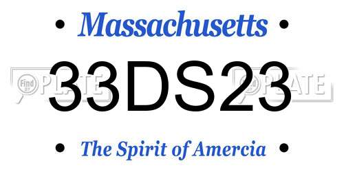 33DS23 Massachusetts License Plate