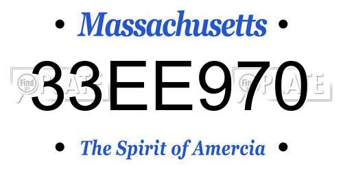 33EE970 Massachusetts License Plate