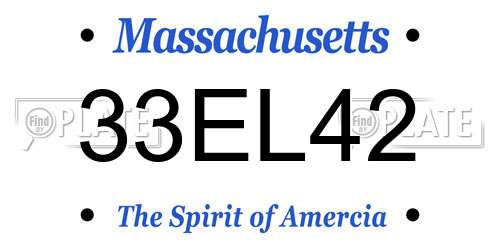 33EL42 Massachusetts License Plate