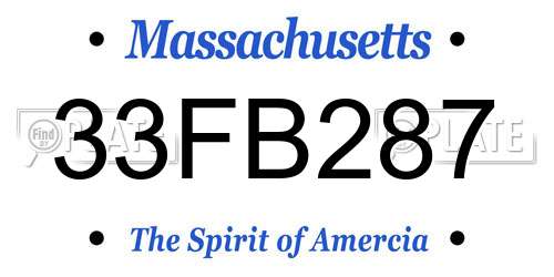 33FB287 Massachusetts License Plate