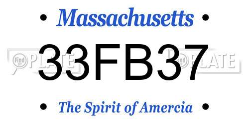 33FB37 Massachusetts License Plate