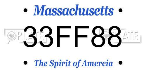 33FF88 Massachusetts License Plate