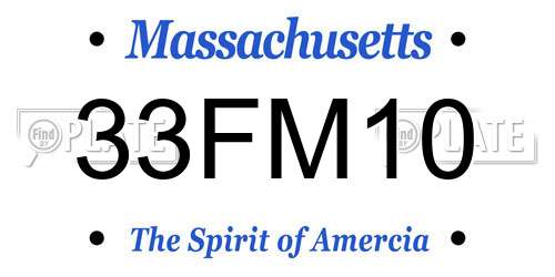 33FM10 Massachusetts License Plate