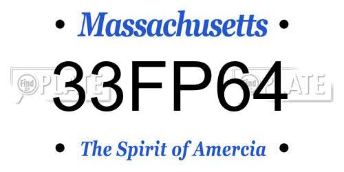 33FP64 Massachusetts License Plate