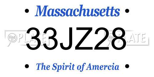 33JZ28 Massachusetts License Plate