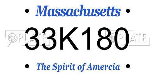 33K180 Massachusetts License Plate