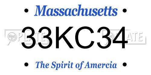 33KC34 Massachusetts License Plate