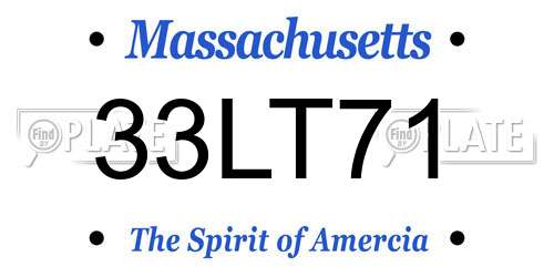 33LT71 Massachusetts License Plate