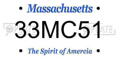 33MC51 Massachusetts License Plate