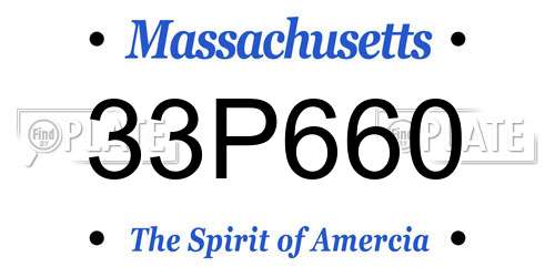33P660 Massachusetts License Plate