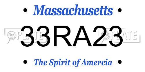33RA23 Massachusetts License Plate