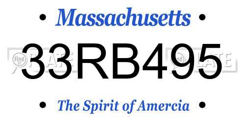 33RB495 Massachusetts License Plate