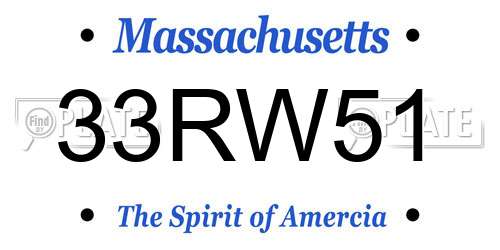 33RW51 Massachusetts License Plate
