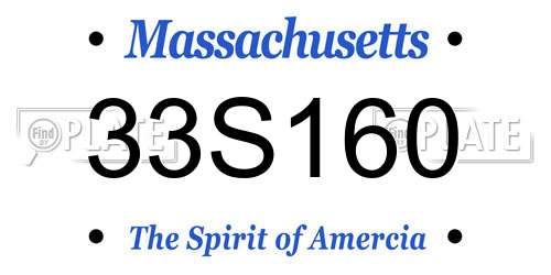 33S160 Massachusetts License Plate