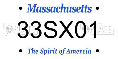 33SX01 Massachusetts License Plate