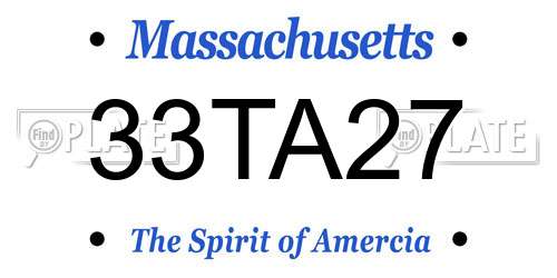 33TA27 Massachusetts License Plate