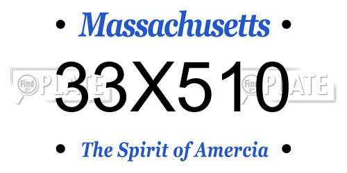 33X510 Massachusetts License Plate