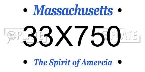 33X750 Massachusetts License Plate