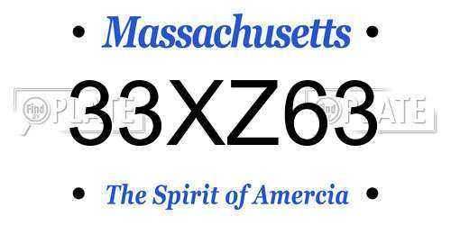 33XZ63 Massachusetts License Plate