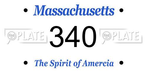 340 Massachusetts License Plate