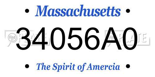 34056A0 Massachusetts License Plate