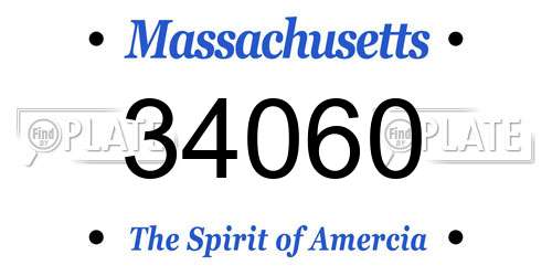 34060 Massachusetts License Plate