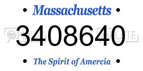 3408640 Massachusetts License Plate
