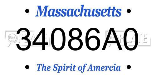34086A0 Massachusetts License Plate