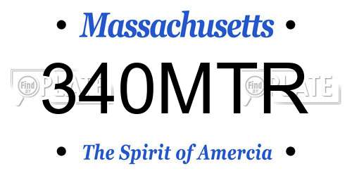 340MTR Massachusetts License Plate