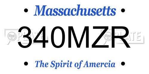 340MZR Massachusetts License Plate