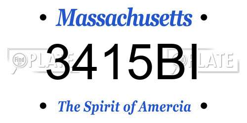 3415BI Massachusetts License Plate