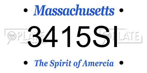 3415SI Massachusetts License Plate