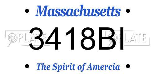 3418BI Massachusetts License Plate