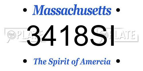 3418SI Massachusetts License Plate