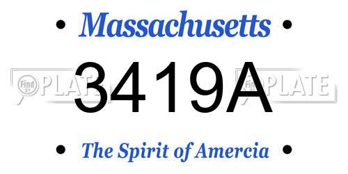 3419A Massachusetts License Plate