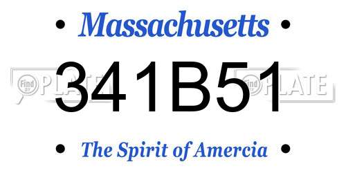 341B51 Massachusetts License Plate