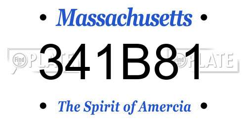 341B81 Massachusetts License Plate